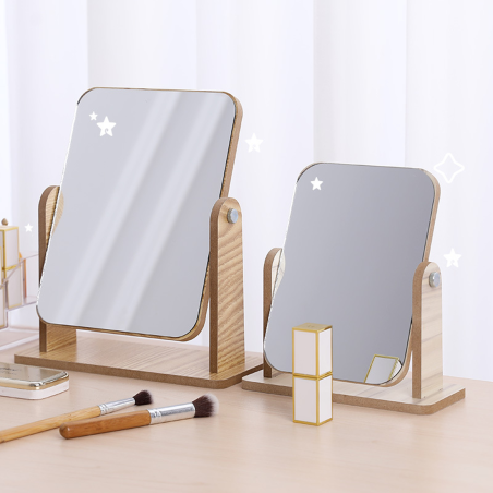 Miroir de Maquillage en Bois Miroir de Table | Smarty Paris 